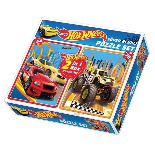 Hot Wheels 124 Parça Oyuncak Puzzle 2 in 1 HWP1535