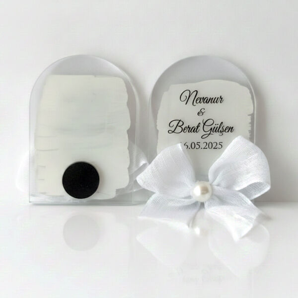 Nikah Şekeri Hediyeliği Nks-328A Pencere Formunda Şeffaf Pleksi Magnet