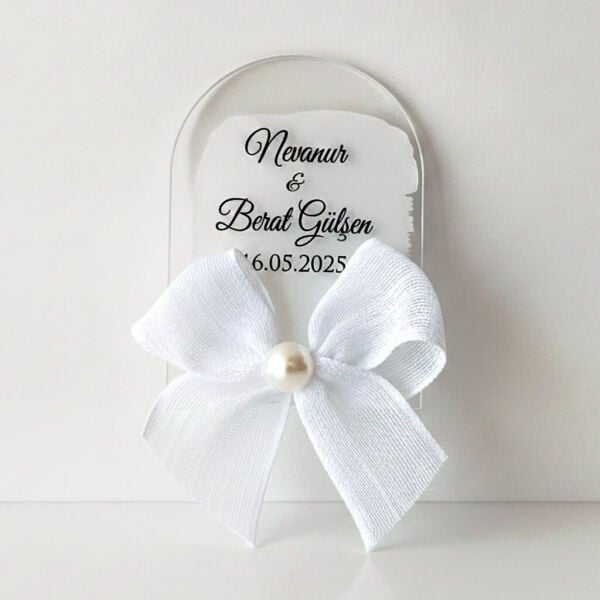 Nikah Şekeri Hediyeliği Nks-328A Pencere Formunda Şeffaf Pleksi Magnet