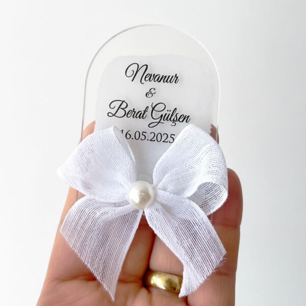 Nikah Şekeri Hediyeliği Nks-328A Pencere Formunda Şeffaf Pleksi Magnet