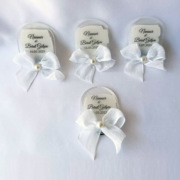 Nikah Şekeri Hediyeliği Nks-328A Pencere Formunda Şeffaf Pleksi Magnet