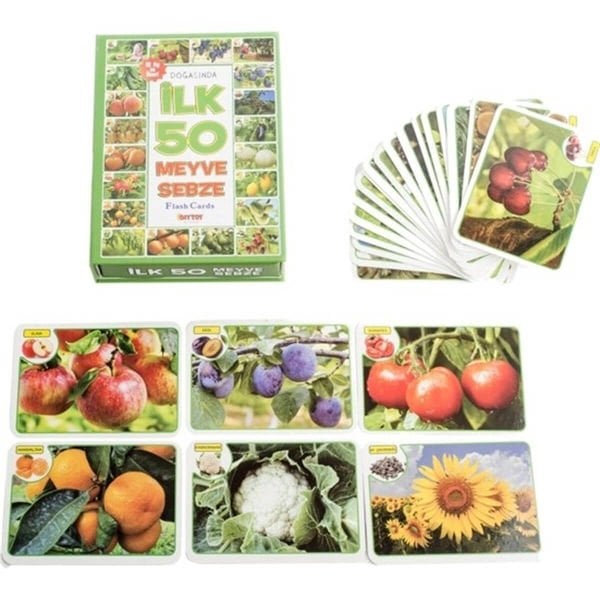 Eğitici Kartlar İlk 50 Meyve Sebze Kart Seti ILK1420