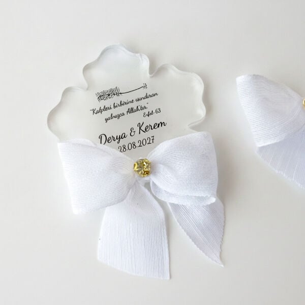 Nikah Şekeri Hediyeliği Nks-334 Sakura Çiçeği Şeffaf Pleksi Magnet