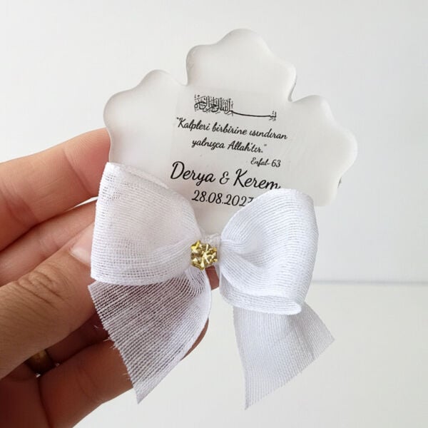 Nikah Şekeri Hediyeliği Nks-334 Sakura Çiçeği Şeffaf Pleksi Magnet