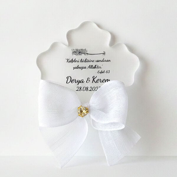 Nikah Şekeri Hediyeliği Nks-334 Sakura Çiçeği Şeffaf Pleksi Magnet