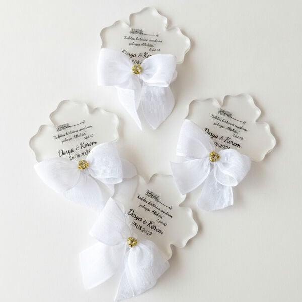 Nikah Şekeri Hediyeliği Nks-334 Sakura Çiçeği Şeffaf Pleksi Magnet