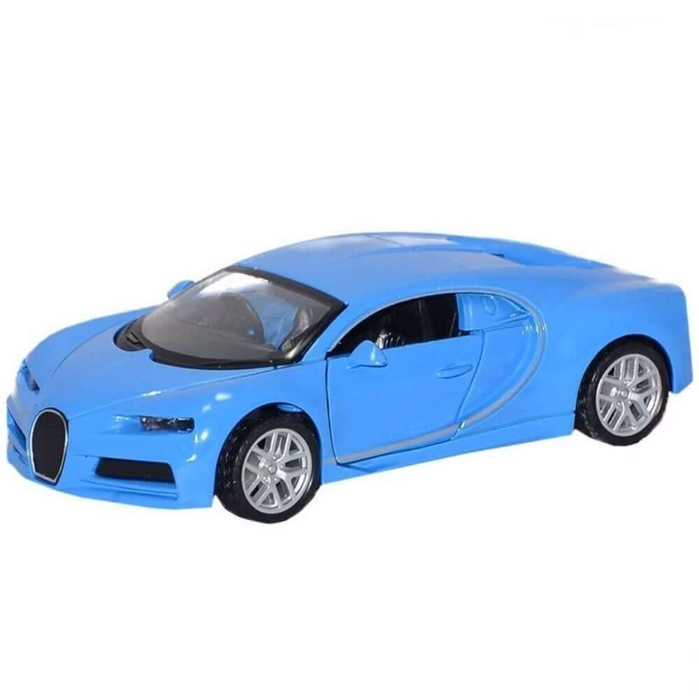 Metal Çek Bırak Açılır Kapılı Sesli ve Işıklı Oyuncak Spor Araba CNM-6632-40 Mavi