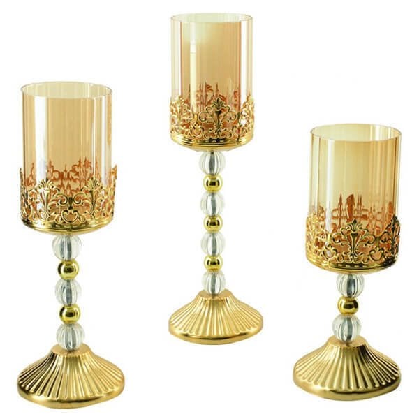 Dekoratif Mumluk Smd-13 | Taç Desenli 3'lü Şamdan Modelleri