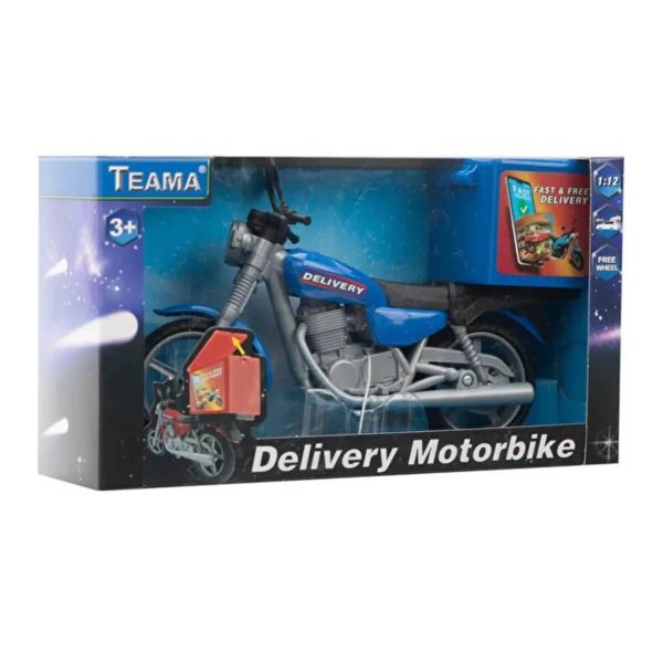 Delivery Motorbike Çek Bırak Kurye Motosikleti TM-61842 Oyuncak Motosiklet Mavi