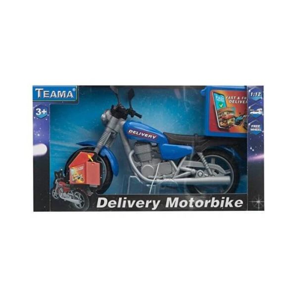 Delivery Motorbike Çek Bırak Kurye Motosikleti TM-61842 Oyuncak Motosiklet Mavi