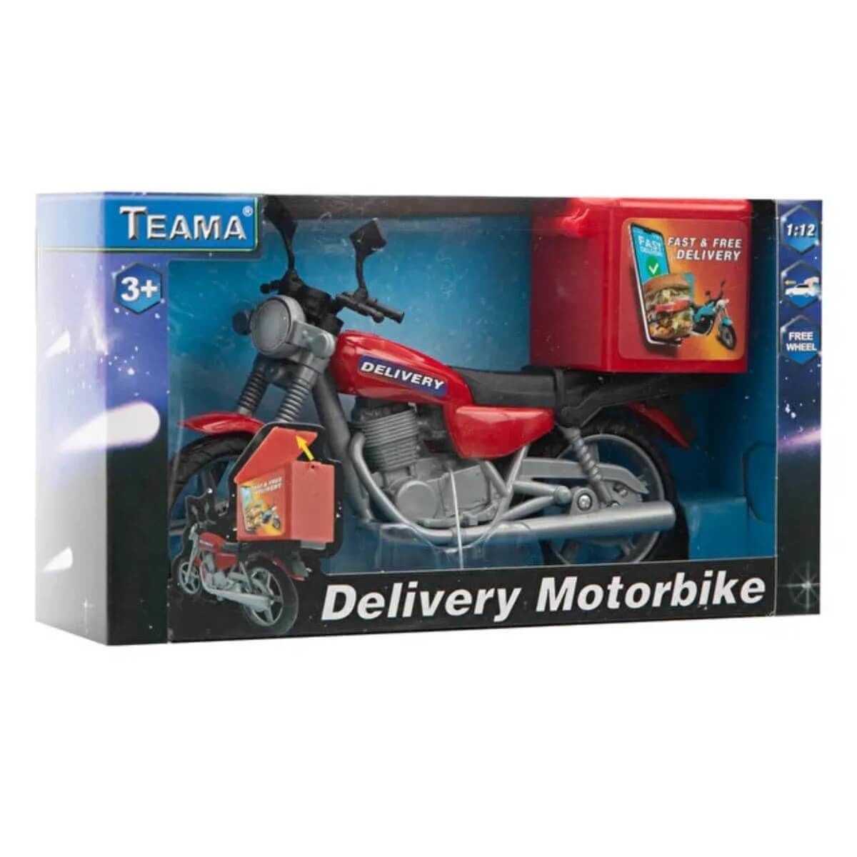 Delivery Motorbike Çek Bırak Kurye Motosikleti TM-61842 Oyuncak Motosiklet Kırmızı