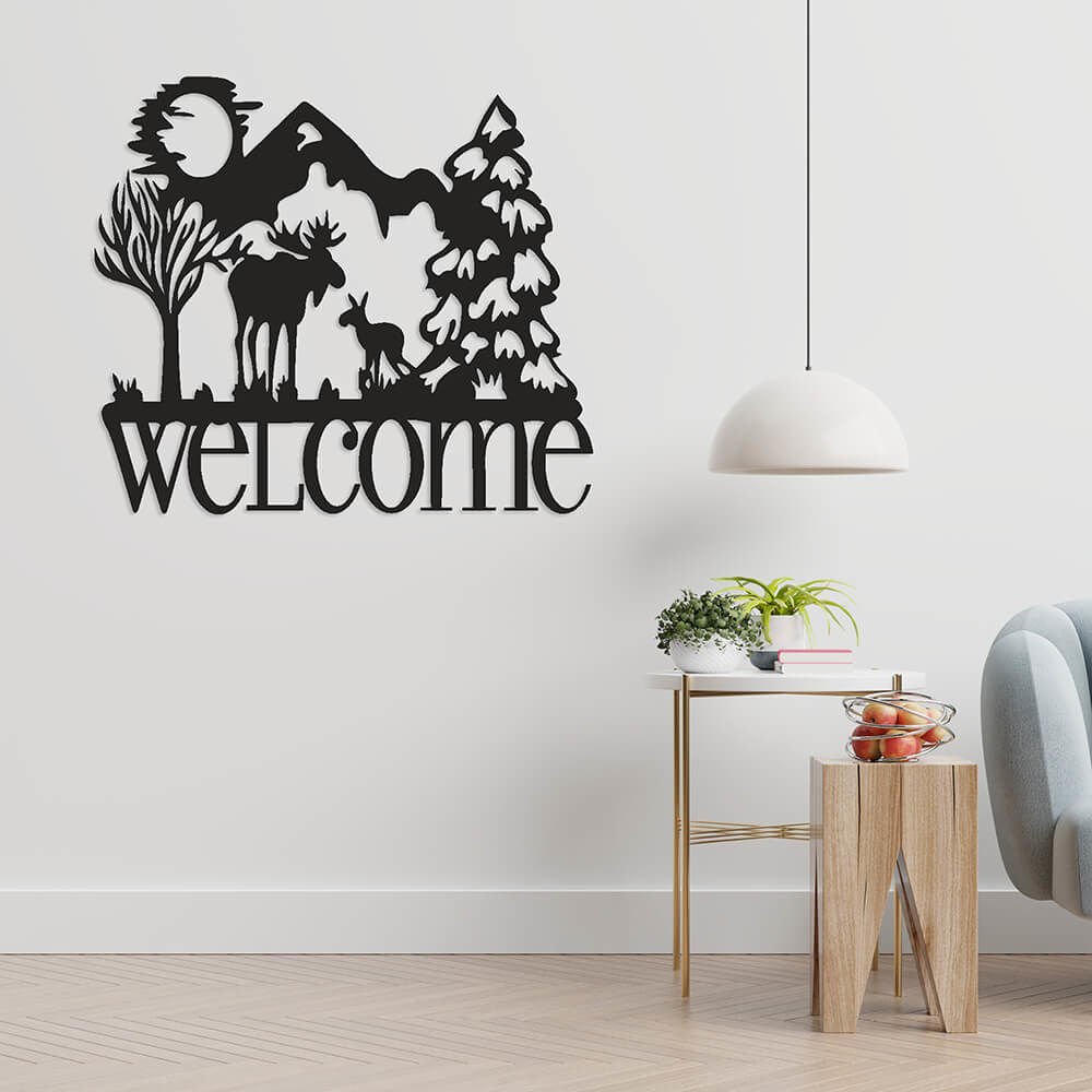 MDF Tablo Dekoratif Welcome 1 MDF-26 80x80 cm - 3mm
