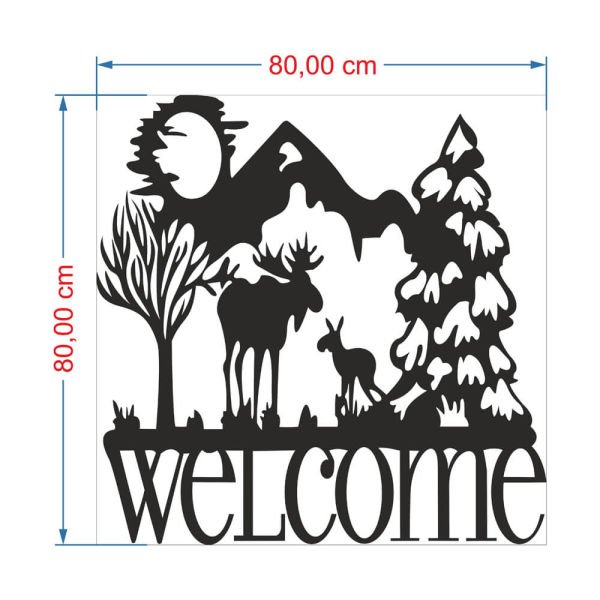 MDF Tablo Dekoratif Welcome 1 MDF-26 80x80 cm - 3mm