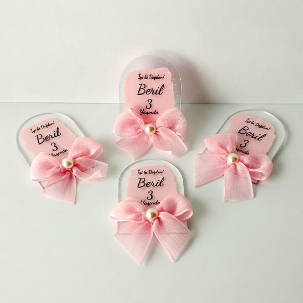 Bebek Şekeri Hediyeliği Nks-328P Pembe Boyalı Pencere Modeli Şeffaf Pleksi Magnet