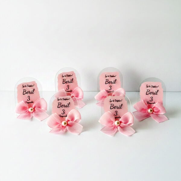 Bebek Şekeri Hediyeliği Nks-328P Pembe Boyalı Pencere Modeli Şeffaf Pleksi Magnet