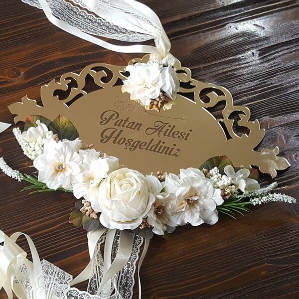 Kapı Süsü Kps-01 | Hoşgeldiniz Yazısı Karşılama Panosu Gold