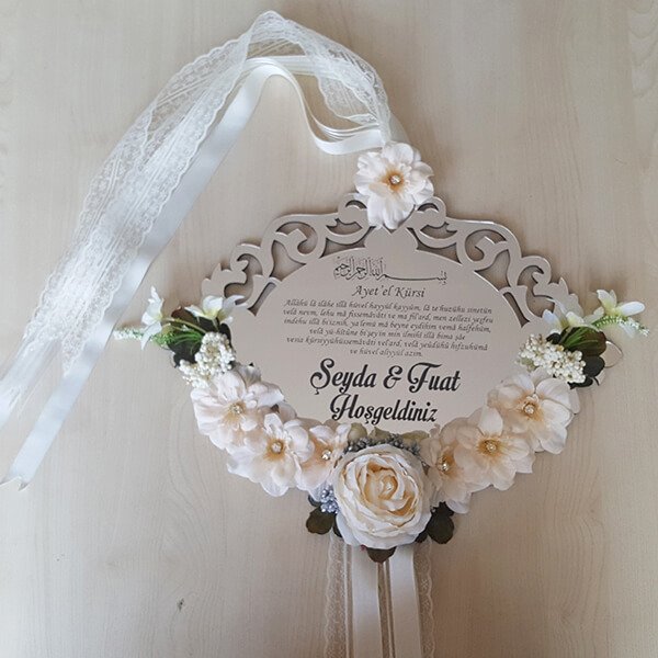 Kapı Süsü Kps-01 | Hoşgeldiniz Yazısı Karşılama Panosu Gümüş