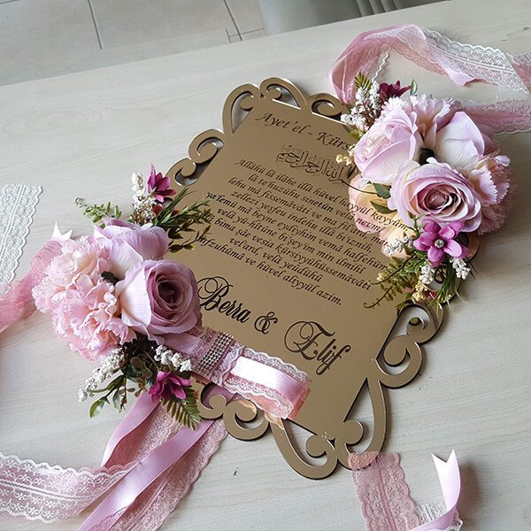 Kapı Süsü Kps-02 | Hoşgeldiniz Yazısı Diködörtgen Karşılama Panosu Gold