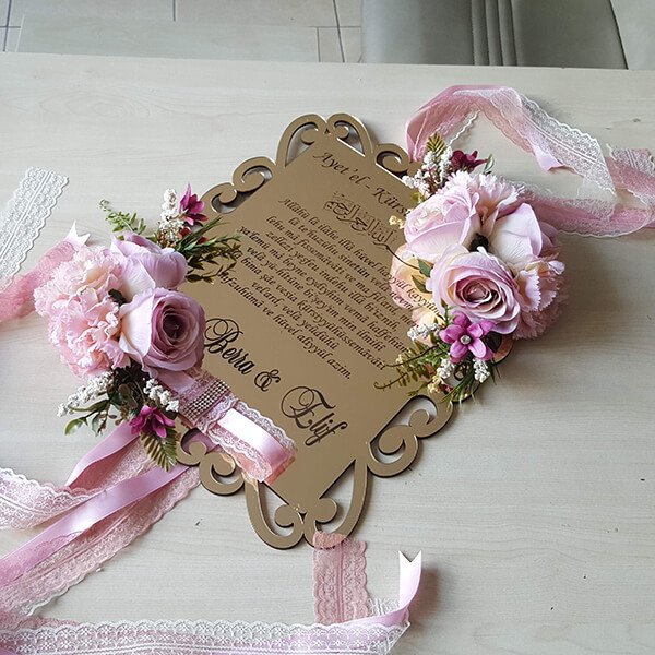 Kapı Süsü Kps-02 | Hoşgeldiniz Yazısı Diködörtgen Karşılama Panosu Gold