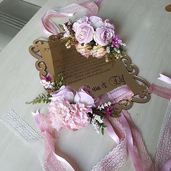 Kapı Süsü Kps-02 | Hoşgeldiniz Yazısı Diködörtgen Karşılama Panosu Gold