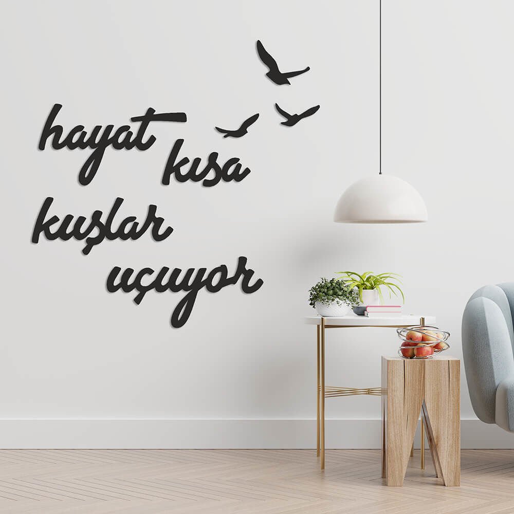 MDF Tablo Dekoratif Hayat Kısa Kuşlar Uçuyor MDF-18 90x90 cm - 9mm