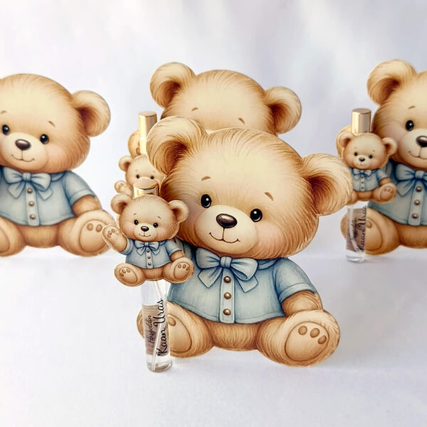 Bebek Şekeri Hediyeliği Bebe-356 Ayıcıklı Sprey Kapaklı Cam Şişe