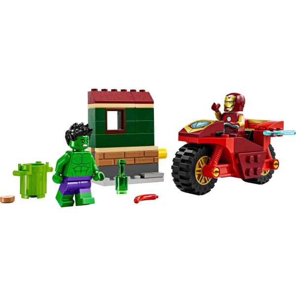 LEGO Marvel Motosikletli Iron Man ve Hulk Yapım Oyuncak Seti LMV-76287