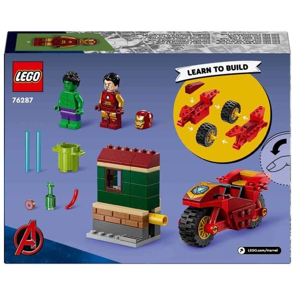 LEGO Marvel Motosikletli Iron Man ve Hulk Yapım Oyuncak Seti LMV-76287