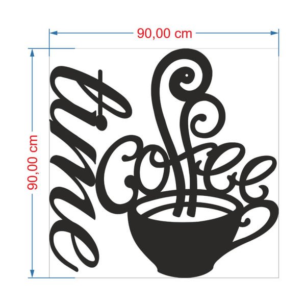 MDF Tablo Dekoratif Coffee Time 1 MDF-10 90x90 cm - 3mm