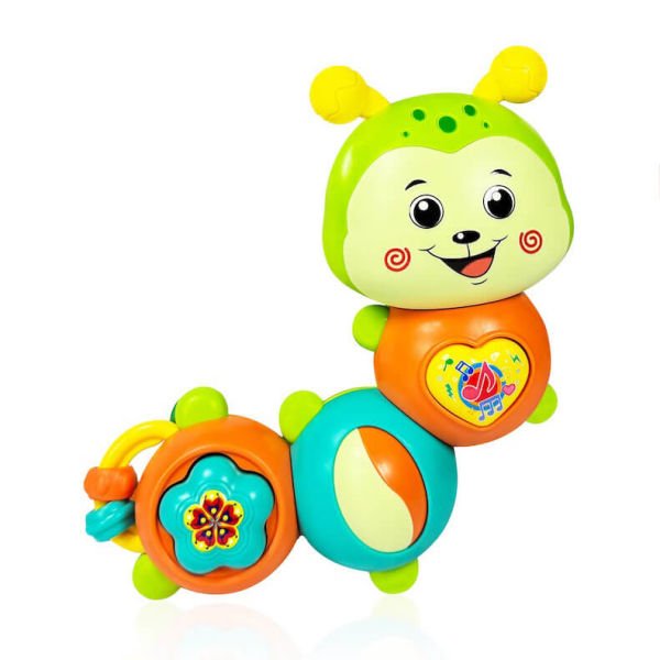 Işıklı ve Müzikli Hareketli Parçalar Yeşil Suratlı Tırtıl Bebek Piyanosu VR-B855-142A