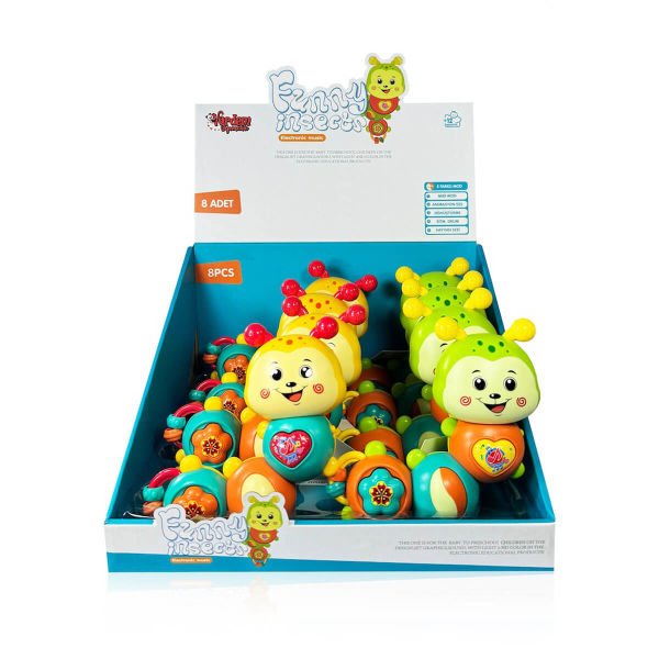 Işıklı ve Müzikli Hareketli Parçalar Yeşil Suratlı Tırtıl Bebek Piyanosu VR-B855-142A