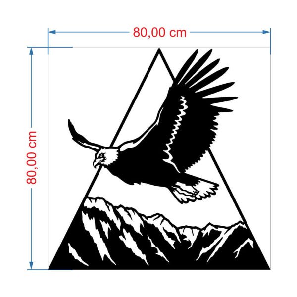 MDF Tablo Dağda Uçan Kartal MDF-5 80x80 cm - 9mm