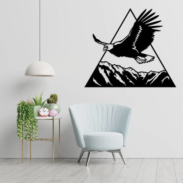 MDF Tablo Dağda Uçan Kartal MDF-5 90x90 cm - 9mm