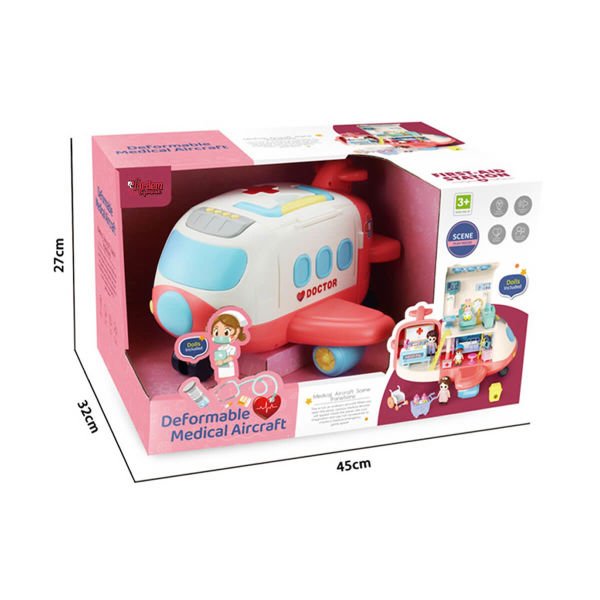 Sesli Aksesuarlı Açılıp Katlanabilir Oyuncak Hastane Uçak GB0513