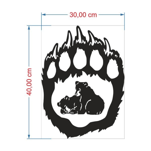 MDF Tablo Dekoratif Ayı Pençesi MDF-17 40x30 cm - 9mm