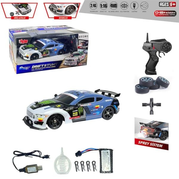 Uzaktan Kumandalı 28 cm Full Fonksiyon Şarjlı Drift Araba VR-SC16A05