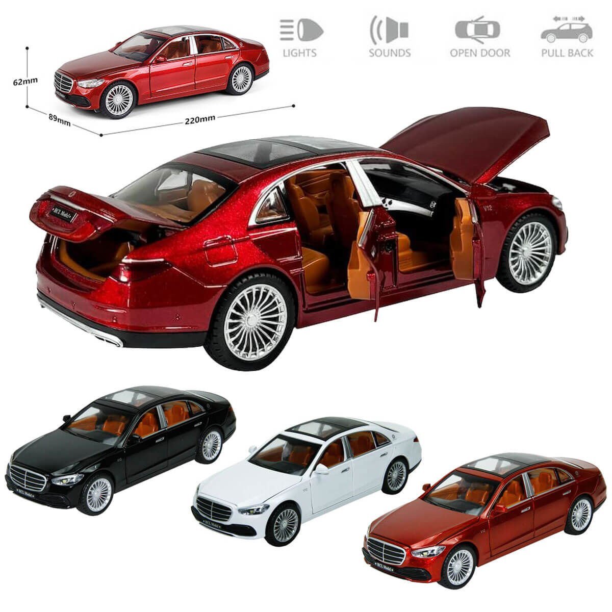 Çek Bırak 1:22 Ölçek 21 cm Sesli ve Işıklı Oyuncak Araba HCL-913A