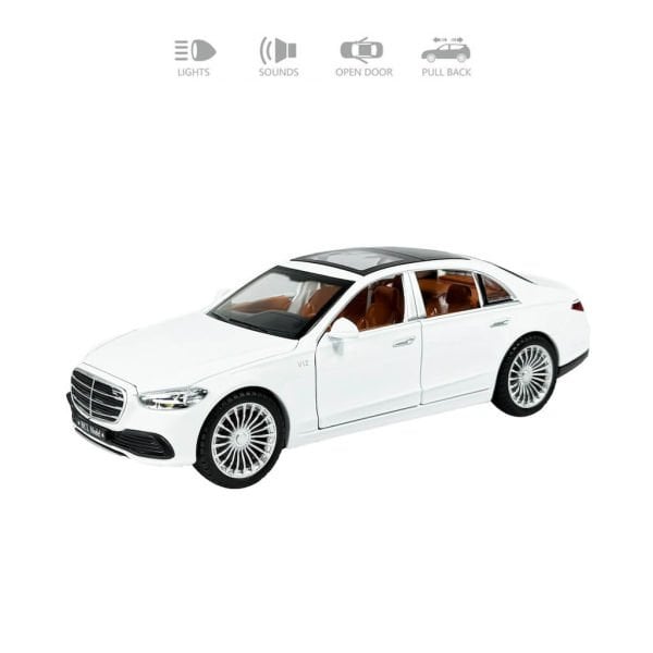 Çek Bırak 1:22 Ölçek 21 cm Sesli ve Işıklı Oyuncak Araba HCL-913A Beyaz