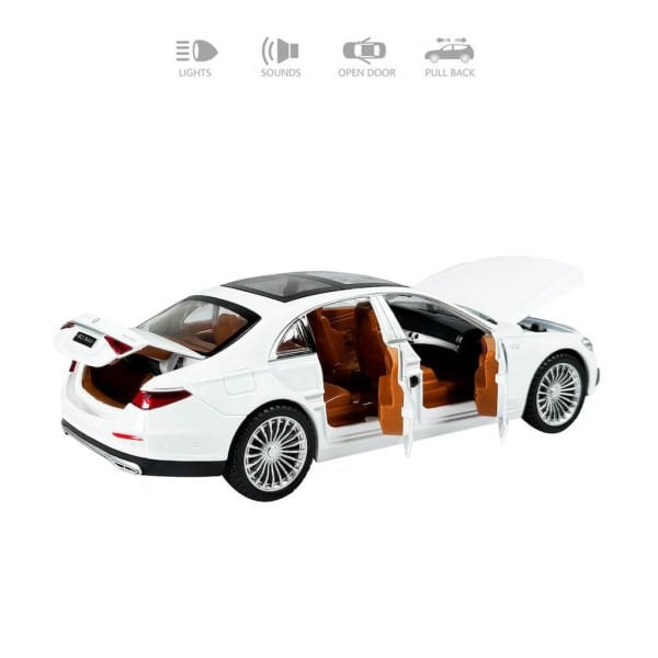 Çek Bırak 1:22 Ölçek 21 cm Sesli ve Işıklı Oyuncak Araba HCL-913A Beyaz