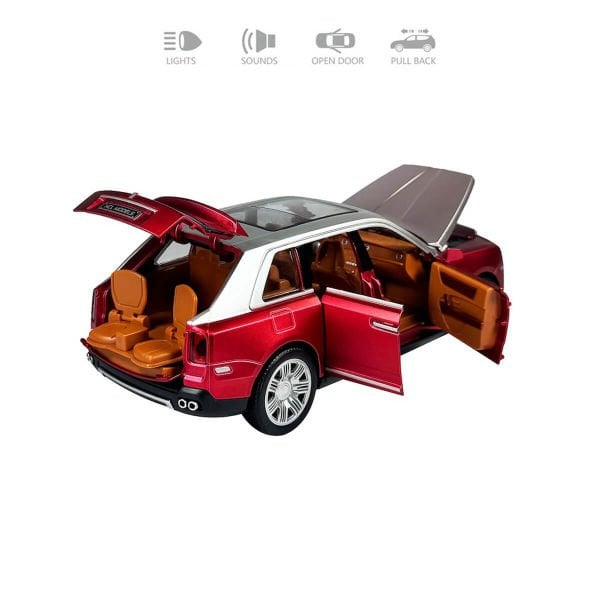 Çek Bırak 1:22 Ölçek 22 cm Sesli ve Işıklı Oyuncak Suv Araba HCL-806A Beyaz