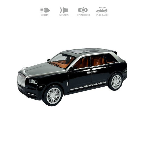 Çek Bırak 1:22 Ölçek 22 cm Sesli ve Işıklı Oyuncak Suv Araba HCL-806A Siyah