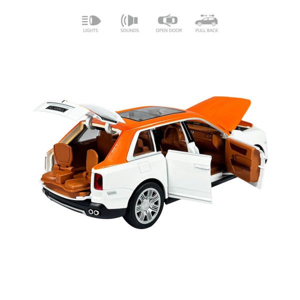 Çek Bırak 1:22 Ölçek 22 cm Sesli ve Işıklı Oyuncak Suv Araba HCL-806A Beyaz