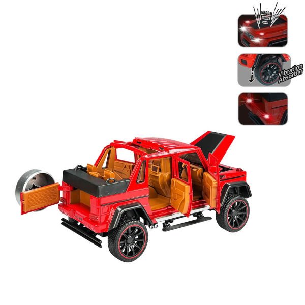 Çek Bırak 1:22 Ölçek 23 cm Sesli ve Işıklı Oyuncak Jeep Araba HCL-902A
