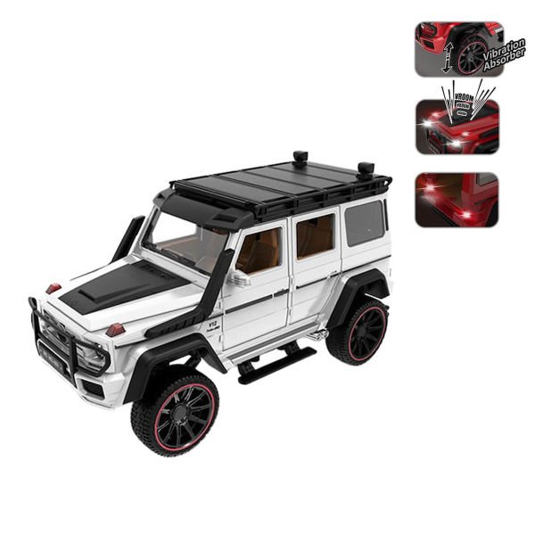 Çek Bırak 1:22 Ölçek 22 cm Sesli ve Işıklı Oyuncak Jeep Modeli HCL-901A Beyaz