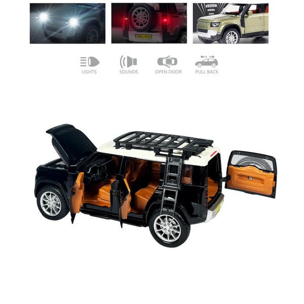 Çek Bırak 1:22 Ölçek 21 cm Sesli ve Işıklı Oyuncak Safari Jeep HCL-910A Siyah