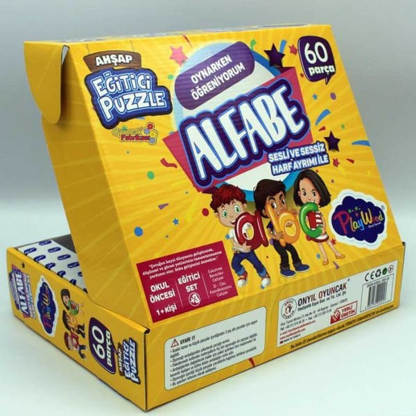 Eğitici Oyuncak 60 Parça Ahşap Alfabe Puzzle ONY-25
