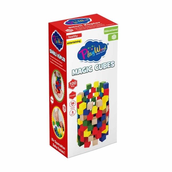Eğitici Oyuncak 100 Parça Renkli Sihirli Ahşap Küpler ONY-359