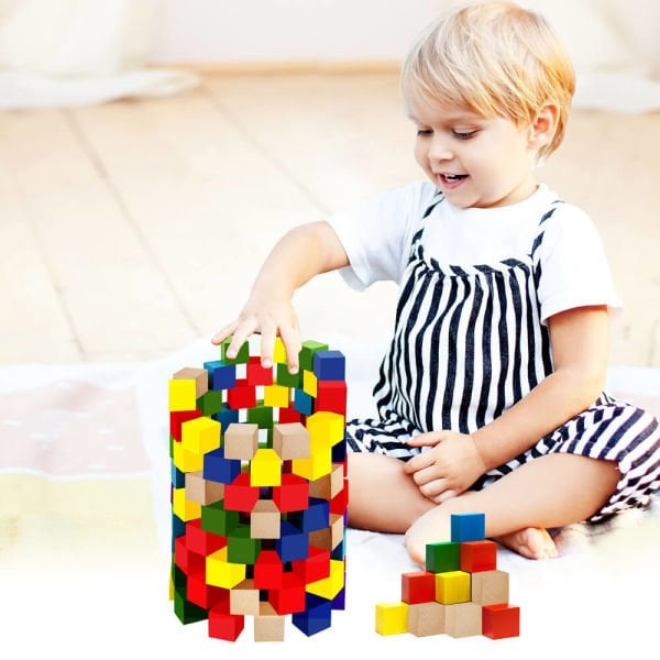 Eğitici Oyuncak 100 Parça Renkli Sihirli Ahşap Küpler ONY-359