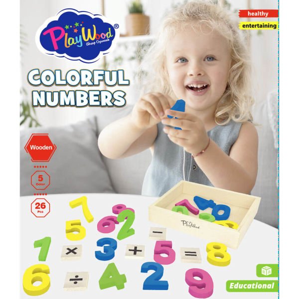 Eğitici Oyuncak 26 Parça Ahşap Renkli Rakamlar ONY-401