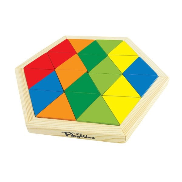 Ahşap Oyuncak Seti 7 Renk 25 Parça Üçgen Puzzle ONY-395